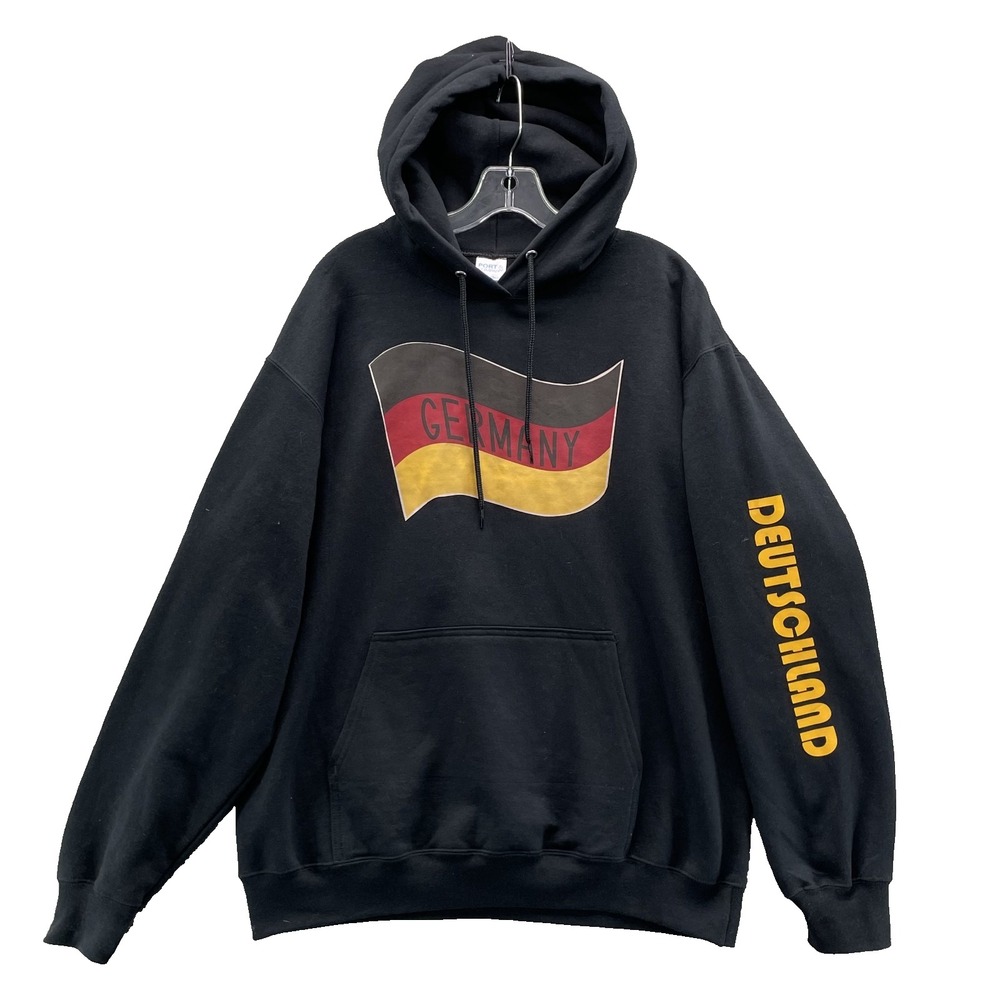 Germany Hoodie Large Deutschland Retro Academia Surf Skate Y2k Flag Travel 90s